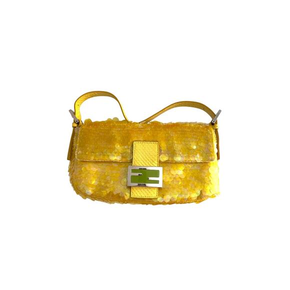 Vintage Fendi Yellow sequin Baguette - Picture 1 of 12